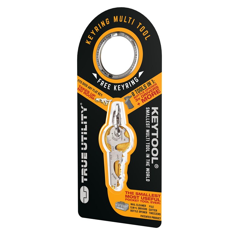 Image secondaire de True Utility Key Tool - 8 In 1 Multitool - Couteau coupeur de coffre-fort, tournevis, décapsuleur, lime à ongles, pince à épiler
