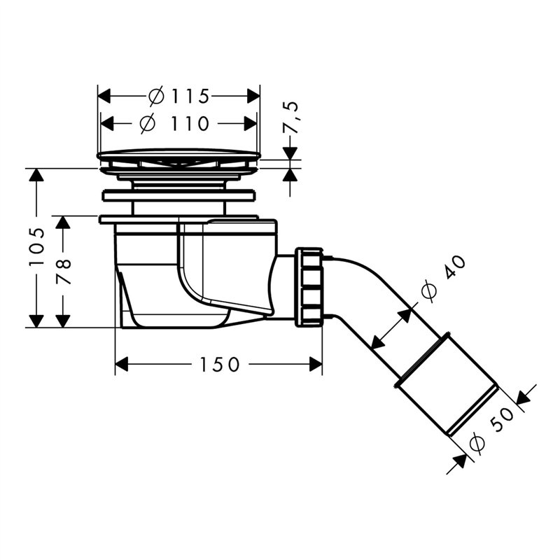 Image secondaire de Hansgrohe 60056000 7952182 Staro'90 Kit complet Robinetterie d'écoulement Chromé