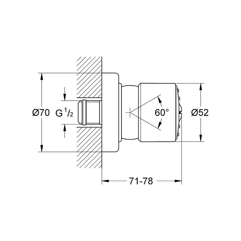 Image secondaire de Grohe 28198000 Mitigeur Douche Thermostatique Chromé, 1,27 Cm (1/2