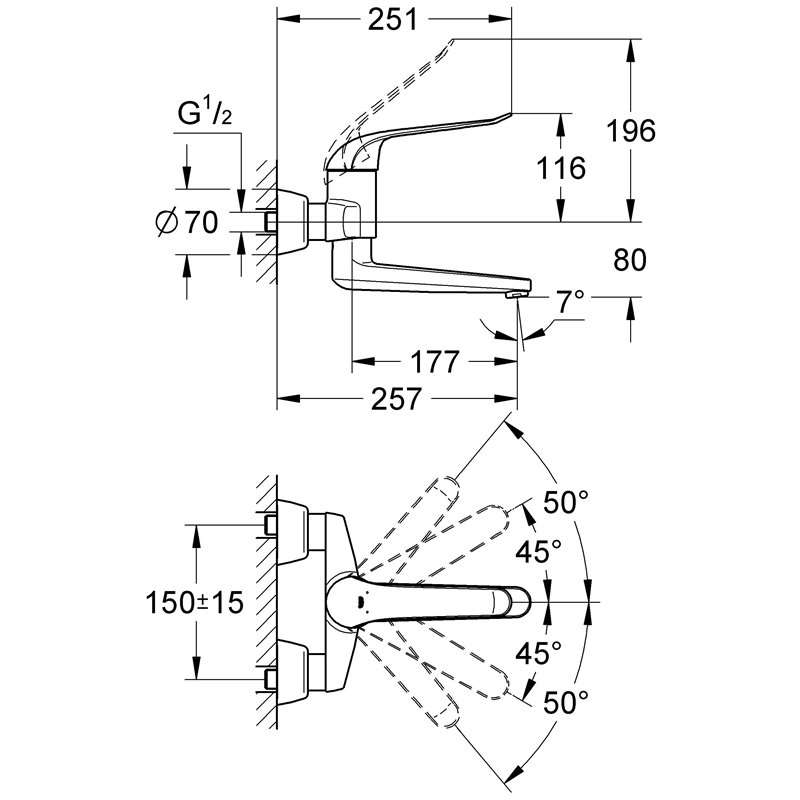 Image secondaire de Grohe Mitigeur Lavabo Euroéco Spécial 32773000 , Argent (Import Allemagne)