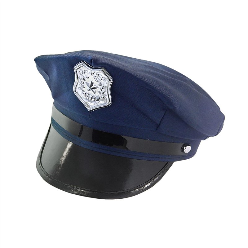 W WIDMANN MILANO Party Fashion 8427P - Casquette de police, bleue, avec blason de la police, uniforme, carnaval, soirée à thème