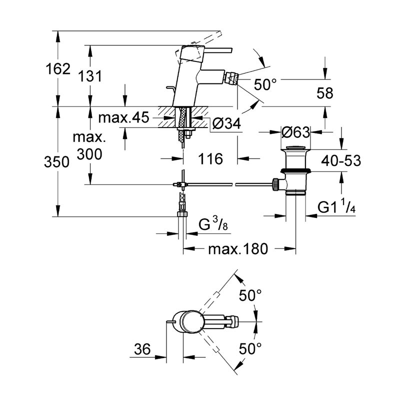 Image secondaire de Grohe Mitigeur Bidet Concetto 32208001 (Import Allemagne)