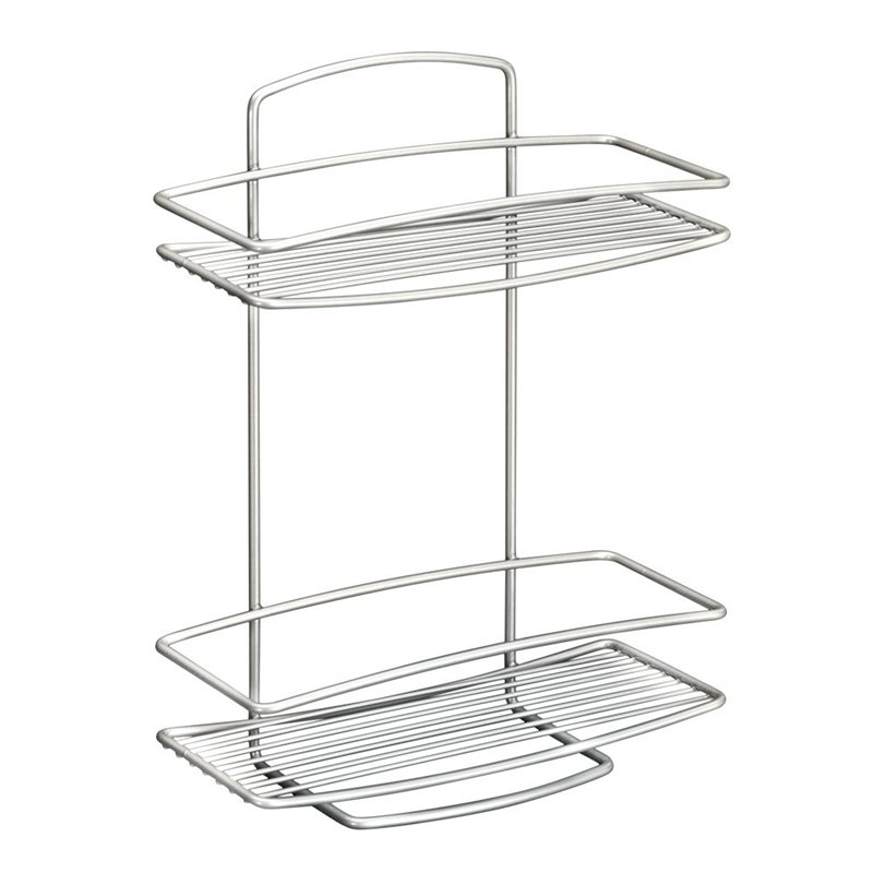 Metaltex 460002 Etagère de Salle de Bain avec 2 Étages Métal Multicolore 28 x 28 x 18 cm