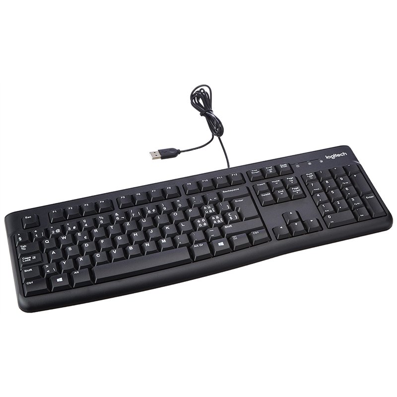 Logitech K120 clavier USB QWERTZ Suisse Noir - Claviers (Standard, Avec fil, USB, QWERTZ, Noir)