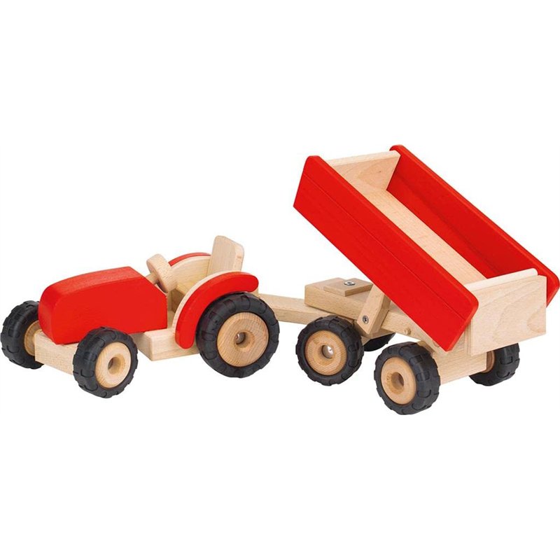 Image secondaire de Goki - 2041282 - Figurine Transport Et Circulation - Tracteur en Rouge avec Remorque