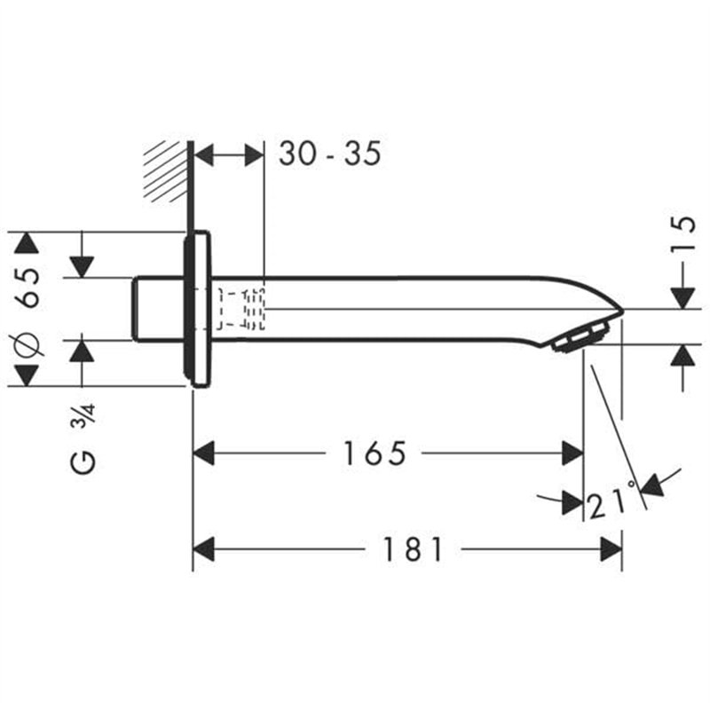 Image secondaire de hansgrohe Metris Bec déverseur, chromé, 31494000