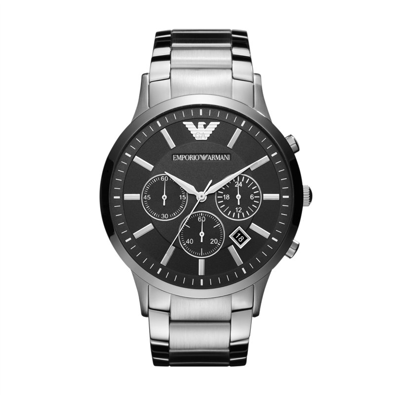 Emporio Armani - Montre chronographe avec Bracelet en Acier Inoxydable argenté pour Homme AR2460