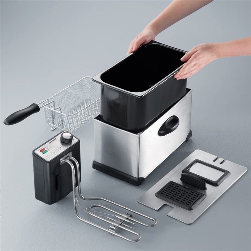 Image secondaire de SEVERIN Friteuse 2 000 W, Friteuse électrique en inox d’une capacité de 3 L, Appareil de cuisson pour frites, légumes, viandes,