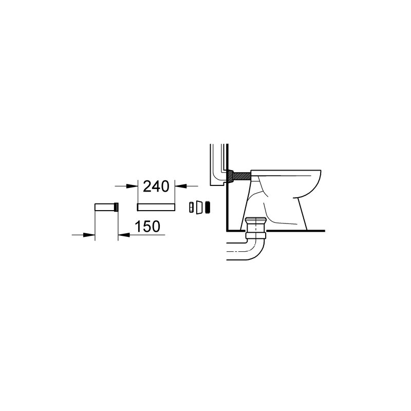 Image secondaire de Grohe Raccordement pour Cuvette Sur Pied Pièce Détachée 37102Sh0 (Import Allemagne)