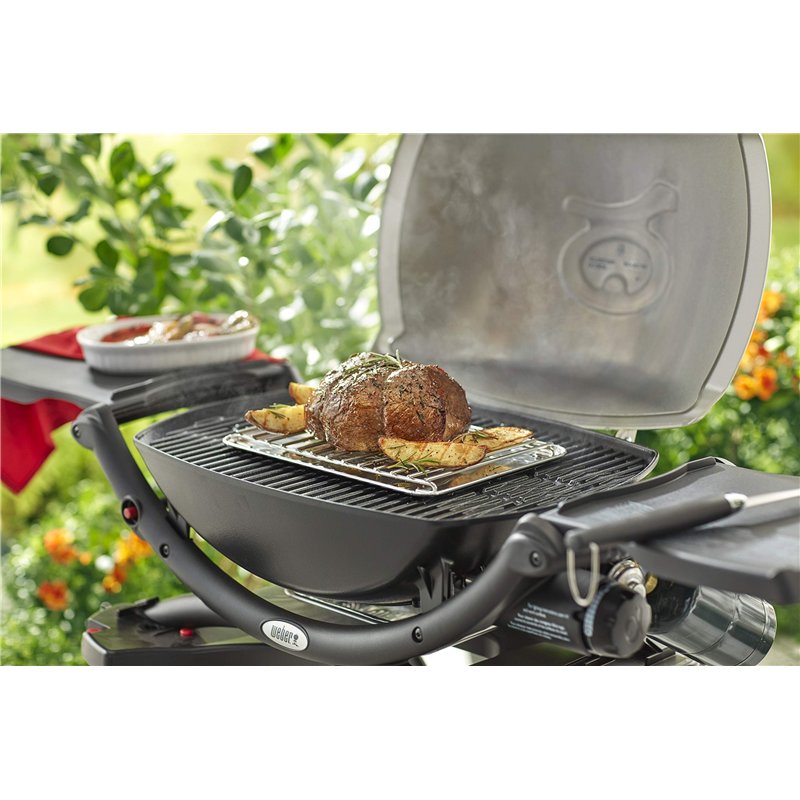 Image secondaire de Weber Grille de rôtissage - Petit (20 x 13cm), en acier inoxydable, pour une cuisson indirecte, adaptée aux séries Weber Q, Go-A