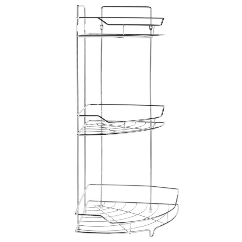 Five INSTANT D O Étagère de Douche d'angle en métal chromé – 3 étagères 13345 Argent