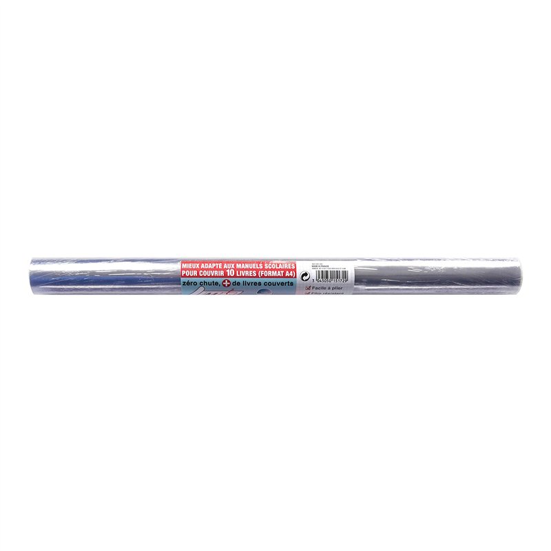 OXFORD Rouleau Couvre-Livres School Roll 40x550cm PVC Lisse Epaisseur 8/100e Incolore