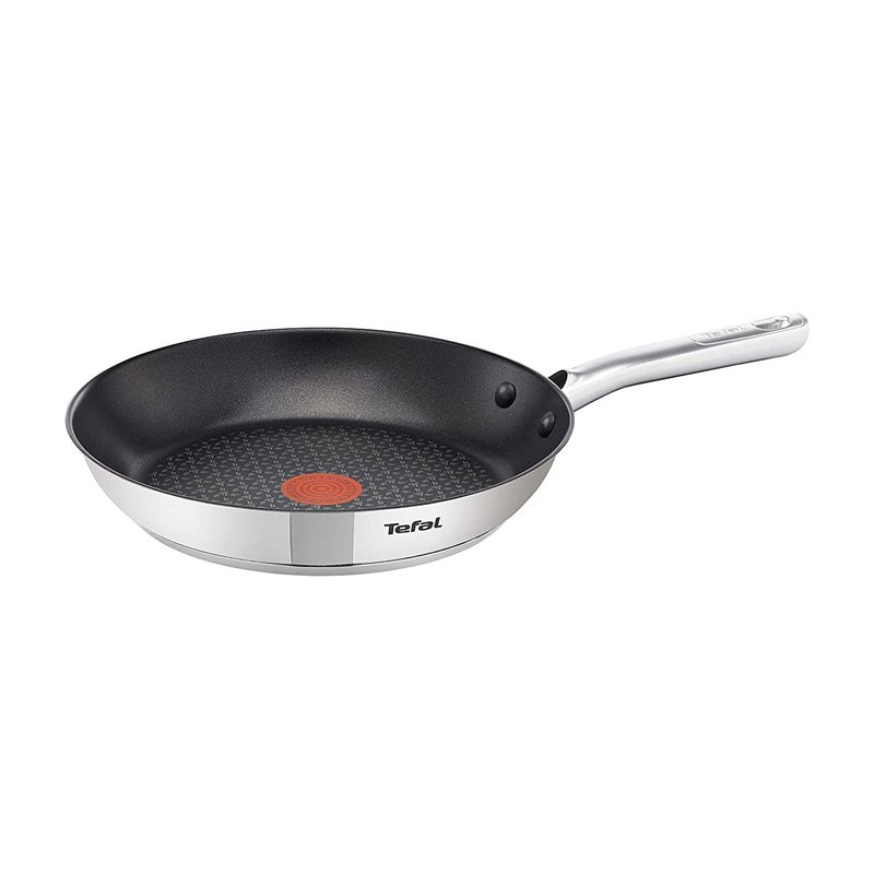 Tefal Poêle 24 cm, Induction, Revêtement antiadhésif, Acier inoxydable 18/10, Garantie 10 ans, Base 3 couches, Cuisson saine, Sa
