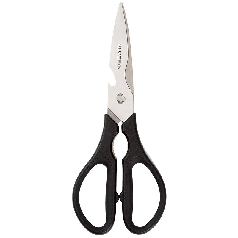 Amazon Basics Inox Ciseaux de cuisine multiusage, 8 inch, Noir