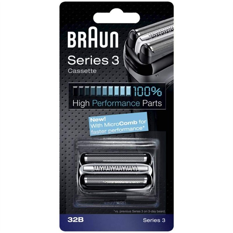 Braun - 32b - Cassette pour Rasoir série 3 Bleu