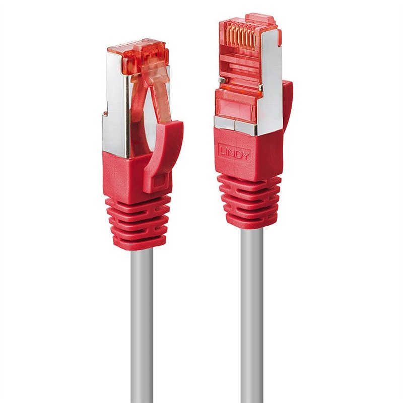 LINDY 47837 RJ45 Câble réseau, câble Patch Cat 6 S/FTP 1.00 m Gris avec cliquet dencastrement 1 pc(s)