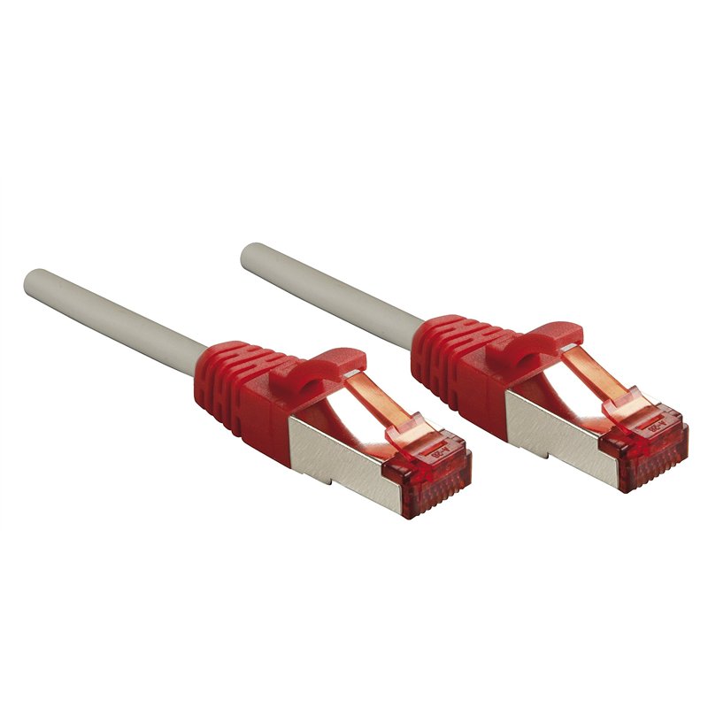 LINDY 47837 RJ45 Câble réseau, câble Patch Cat 6 S/FTP 1.00 m Gris avec cliquet dencastrement 1 pc(s)