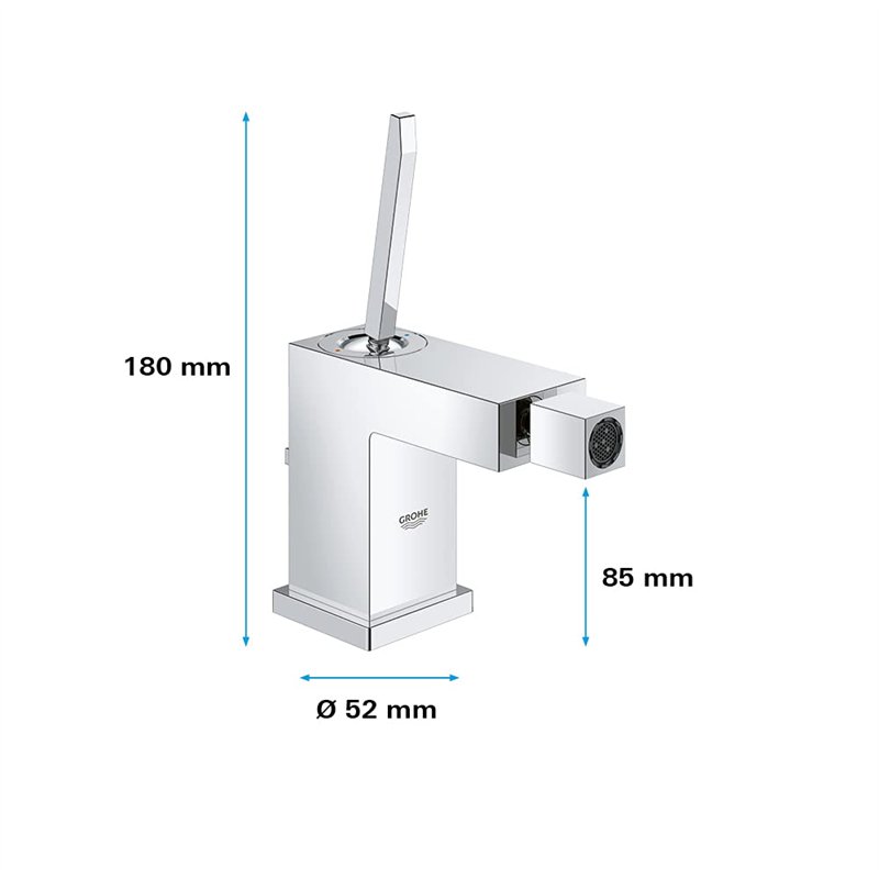 Image secondaire de GROHE 23664000 Eurocube Joy Mitigeur pour Bidet avec vidage en S,