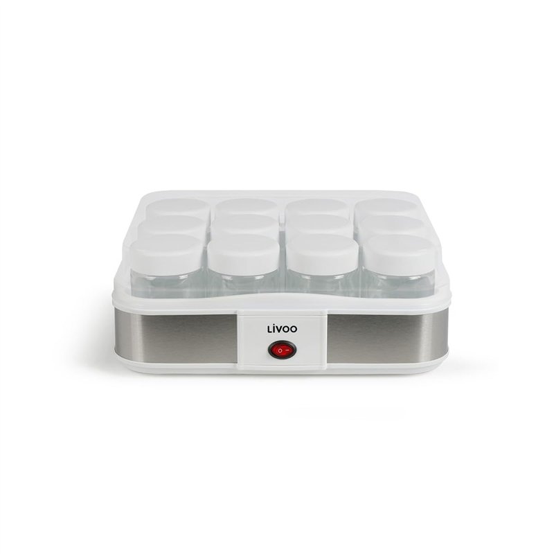 Livoo DOP156 Yaourtière Fromagère| Yaourts faits maison, Fromage Blanc | 210 ml X 12 pots yaourts, 1,2L de Fromage Frais