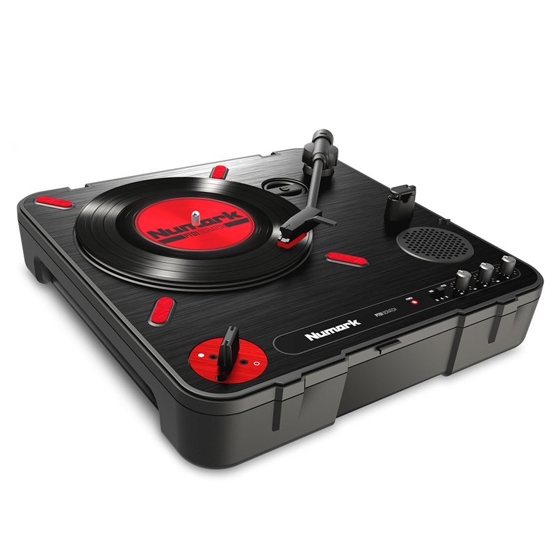 Numark PT01 Scratch – Platine Vinyle pour le Scratch Ultra-Mobile avec Scratch Switch Remplaçable, Enceinte Intégrée, Alimentati