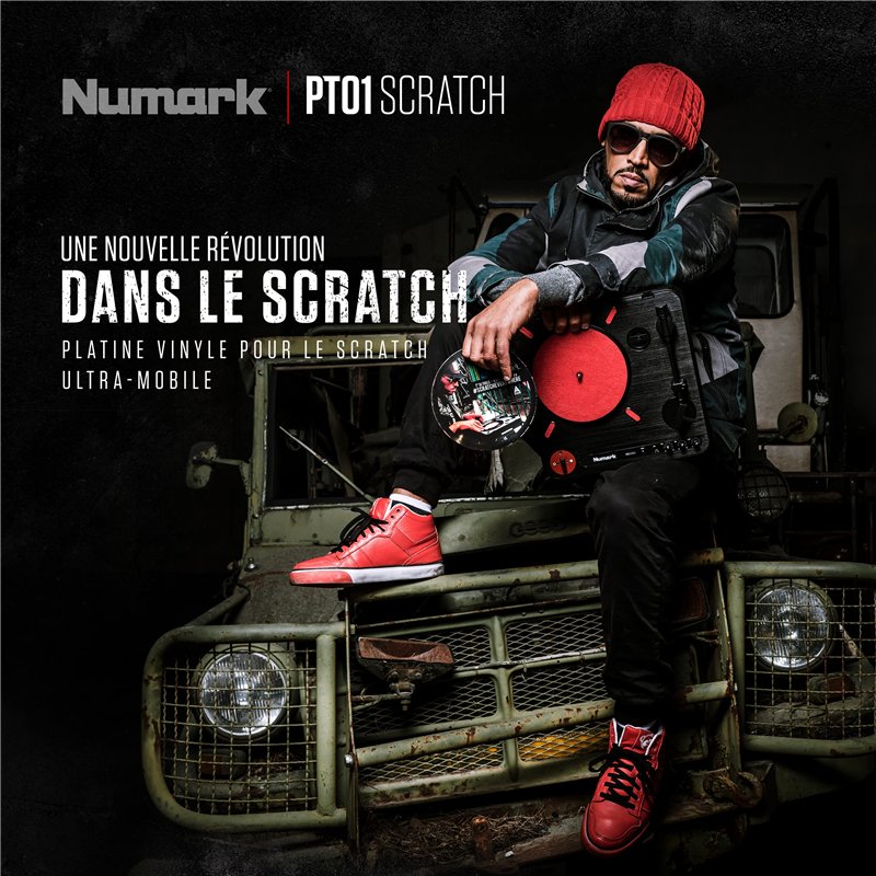 Image secondaire de Numark PT01 Scratch – Platine Vinyle pour le Scratch Ultra-Mobile avec Scratch Switch Remplaçable, Enceinte Intégrée, Alimentati