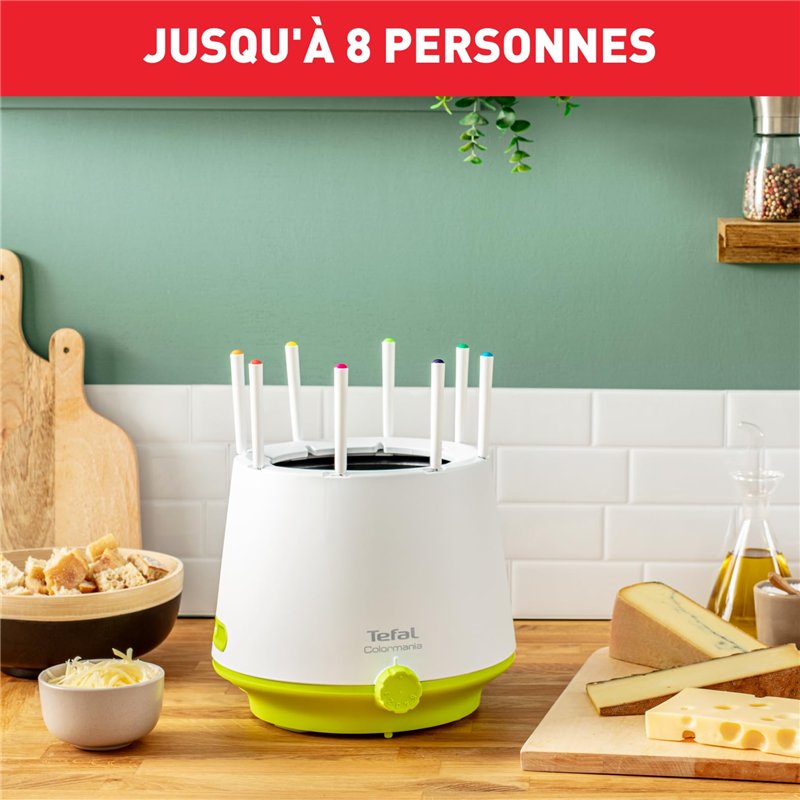 Image secondaire de Tefal Appareil à Fondue 8 Personnes, Fondues Bourguignonnes, Savoyardes, Chocolat, Chinoises, Paroi Isolante Thermorespect, Caqu