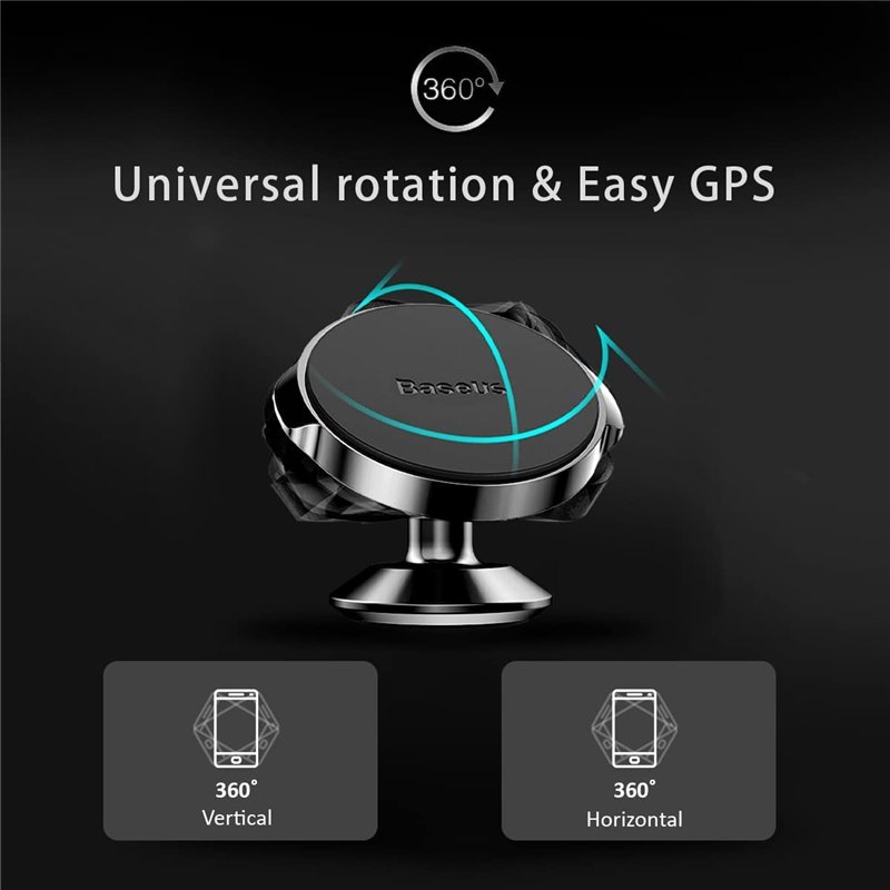 Image secondaire de Baseus Handyhalter Smartphone Halterung fürs Auto Small Ears Serie Magnetisch (vertikaler Typ) Schwarz (SUER-B01)