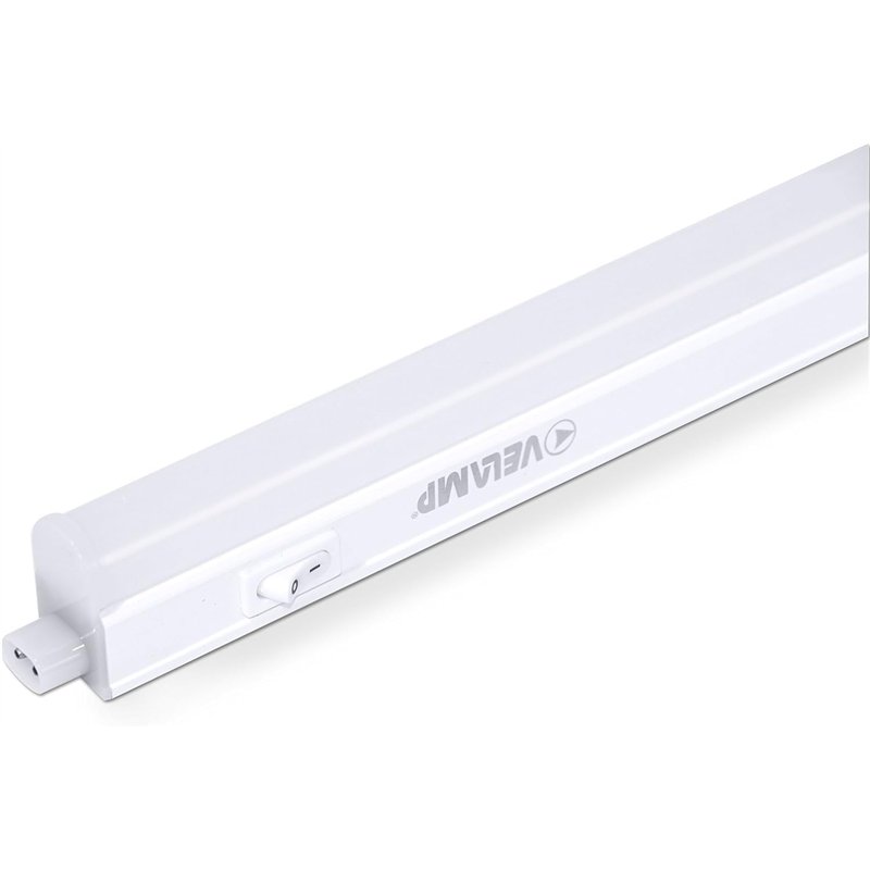 Velamp RS8-8W Durandal - Réglette 48 LED avec Interrupteur, Plastique, Blanc
