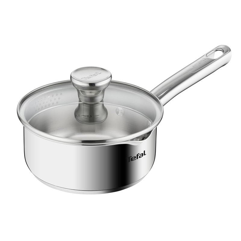 Tefal Casserole 16 cm et couvercle filtrant, Induction, Acier inoxydable 18/10 haute qualité, Garantie 10 ans, Duetto A7052263