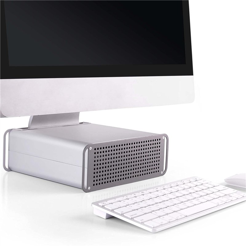 RICOO Support PC Réhausseur iMac MTS-03 Ordinateur pour Bureau avec pupitre Pose Moniteur réglable en Hauteur Écran 21