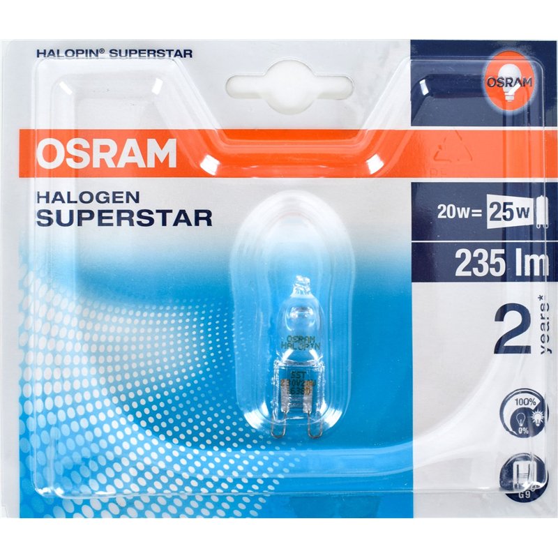 Image secondaire de Lot de 10 ampoules Osram Eco Halogène Culot 20 W ~ 25 W 235 lm G9 2700 K intensité variable Blanc chaud Ampoule halogène de 10