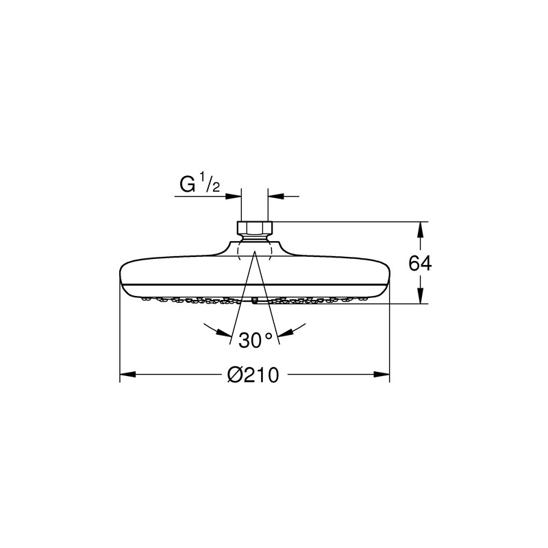 Image secondaire de Grohe Tempesta 210 Kit de douche de tête, 26411000, 26410EN0