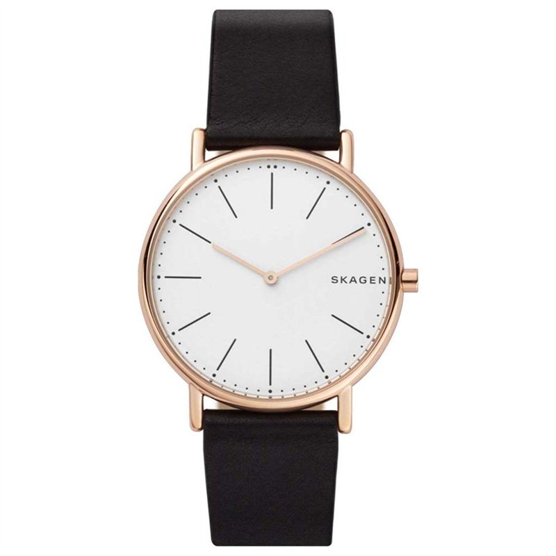 Skagen Homme Analogique Quartz Montre avec Bracelet en Cuir SKW6430
