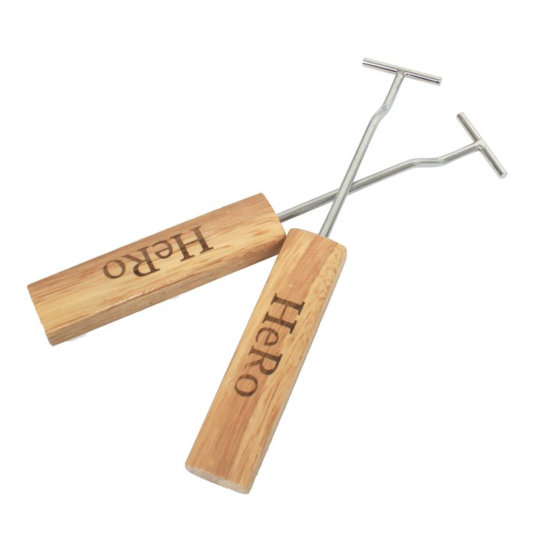 Lot de 2 poignées en bois pour grille de barbecue