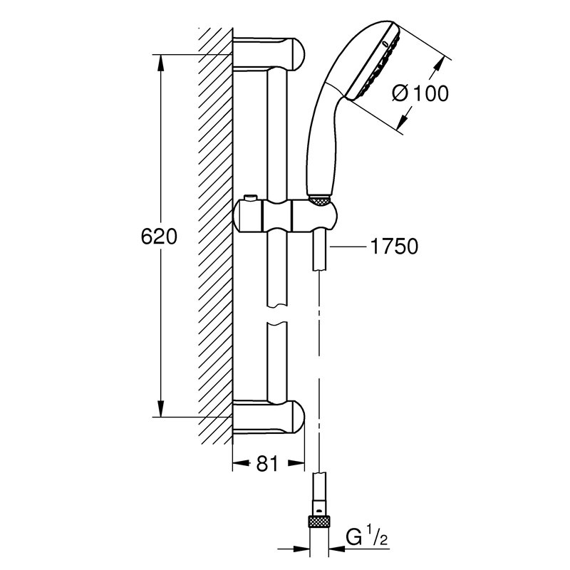 Image secondaire de GROHE 27645001 Tempesta 100 Ensemble de douche 4 jets, Chrome
