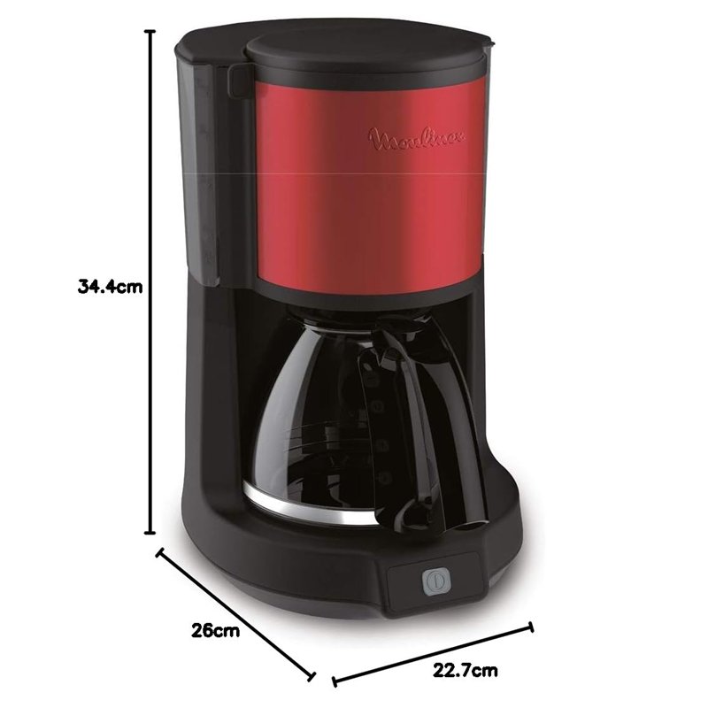 Image secondaire de Moulinex fg370d11 autonome semi-automática – Cafetière (autonome, Cafetière Filtre manuel, noir, rouge, pot, boutons, couvercle