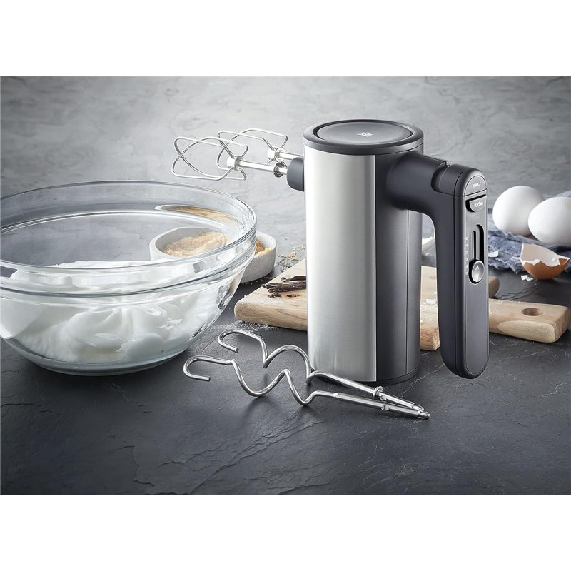 Image secondaire de WMF Batteur électrique, 5 vitesses, Inox 18/10 Cromargan, Rangement position verticale, Fouet et crochet pétrin en inox, 400 W