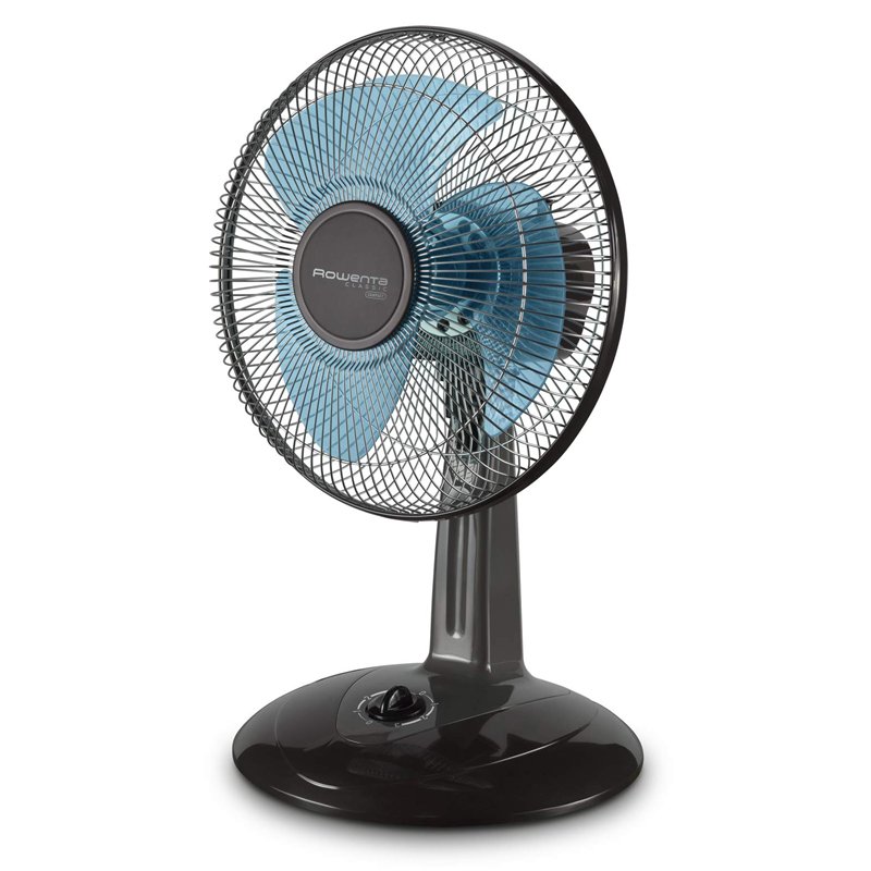 Rowenta VU1930F0 Ventilateur de Table Classic Compact 30 cm Oscillation 3 Vitesses 45W Ventilation Bureau Noir