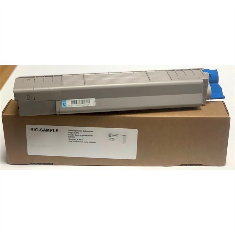 Toner OKI 43487711 pour C8600 C8800 - Cyan - 6.000 Pages - Régénéré Made in Italy