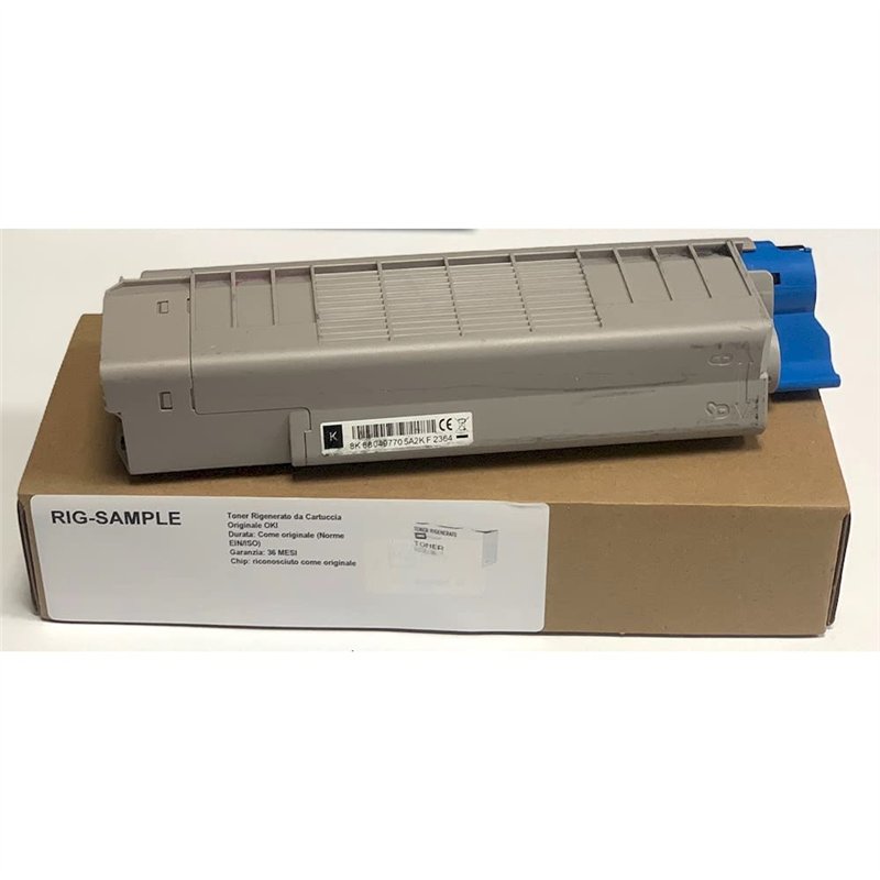 Toner OKI 43865724 pour C5850 C5950 MC560 - Noir - 8.000 Pages - Régénéré Made in Italy