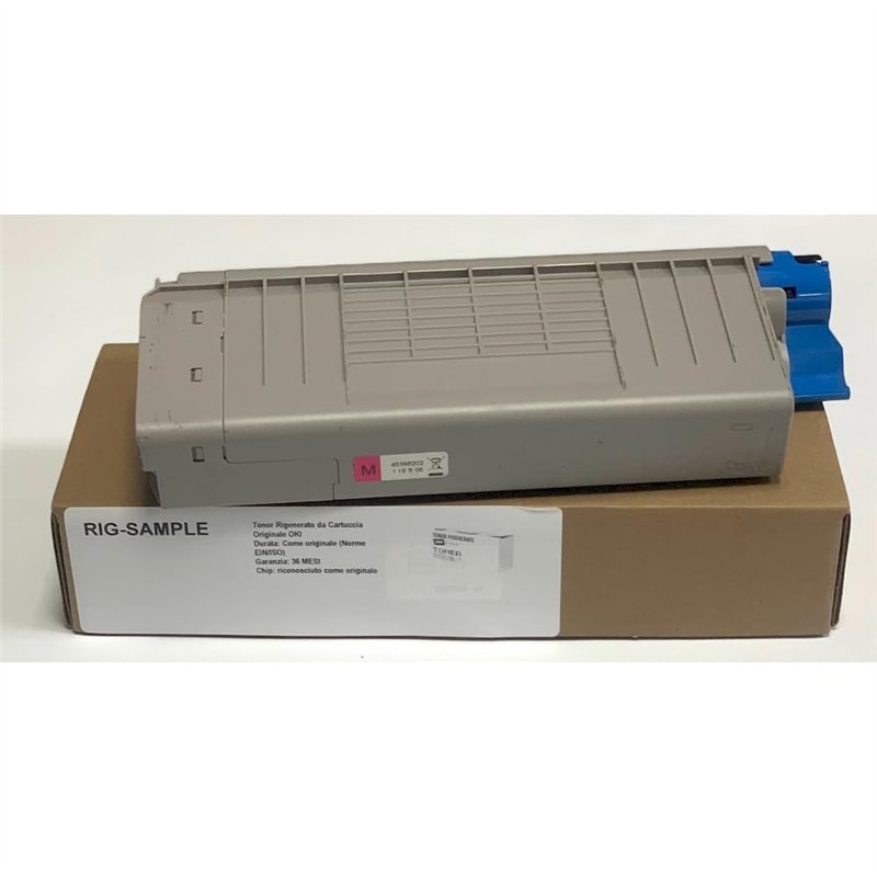 Toner OKI 45396214 pour ES7470 ES7480 - Magenta - 11.500 Pages - Régénéré Made in Italy