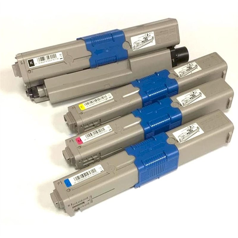 Toner OKI 44469722 23 24 44469804 pour C510 C530 MC561 C511 C531 MC562 n dn dnw - Noir, Jaune, Magenta, Cyan - 5.000 Pages - Rég