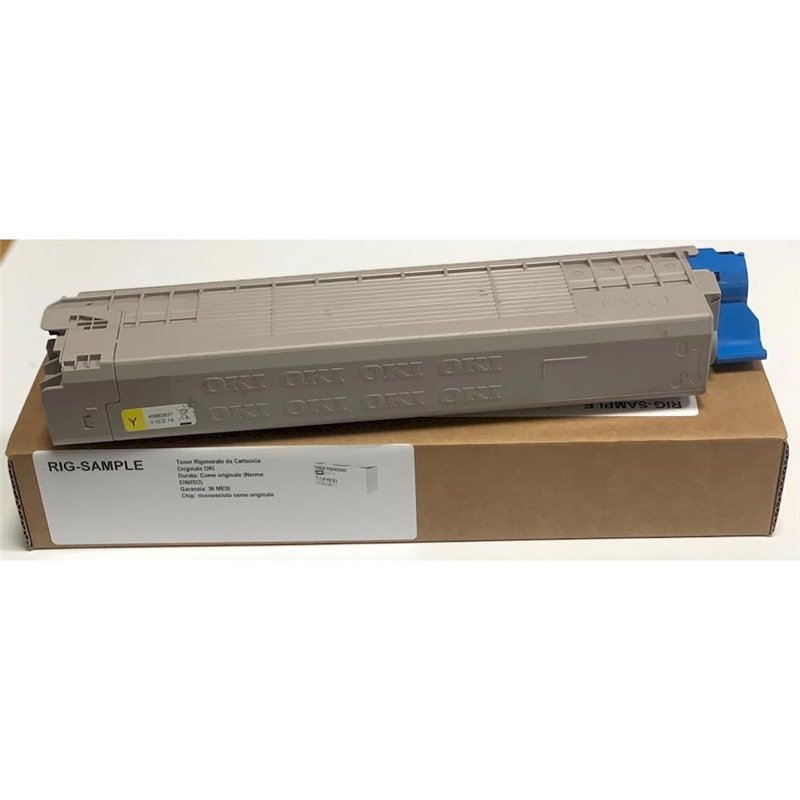 Toner OKI 45862837 pour MC853n dn dnct MC873 MC873dnc dnx 853 873 - Jaune - 7.300 Pages - Régénéré Made in Italy