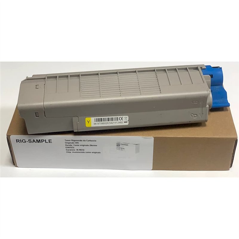 Toner OKI 44315305 pour C610 C610N C610dn 610 - Jaune - 6.000 Pages - Régénéré Made in Italy
