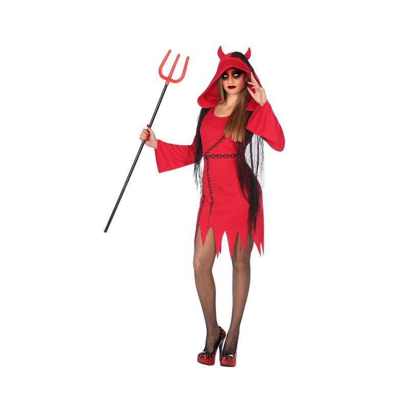 ATOSA déguisement femme démon rouge M
