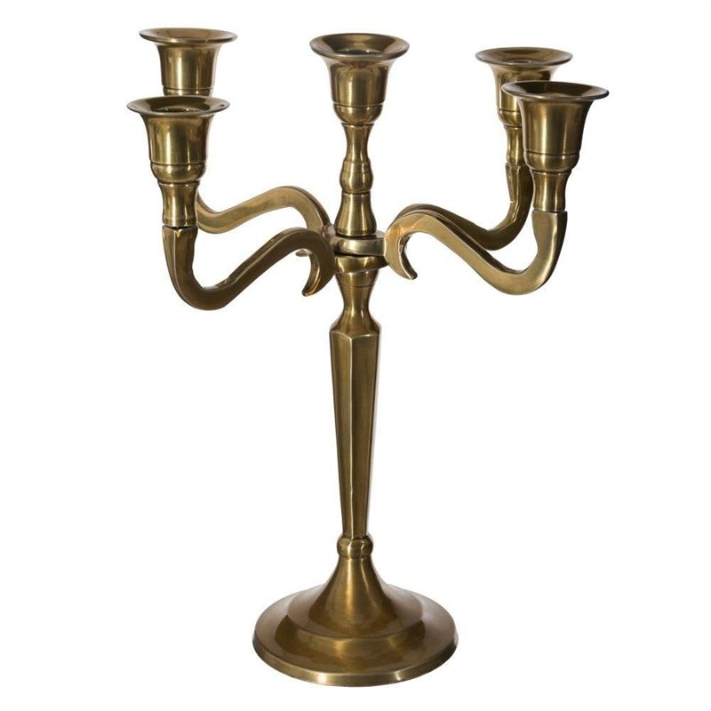 Atmosphera - Bougeoir 5 têtes métal - Or - H27 cm