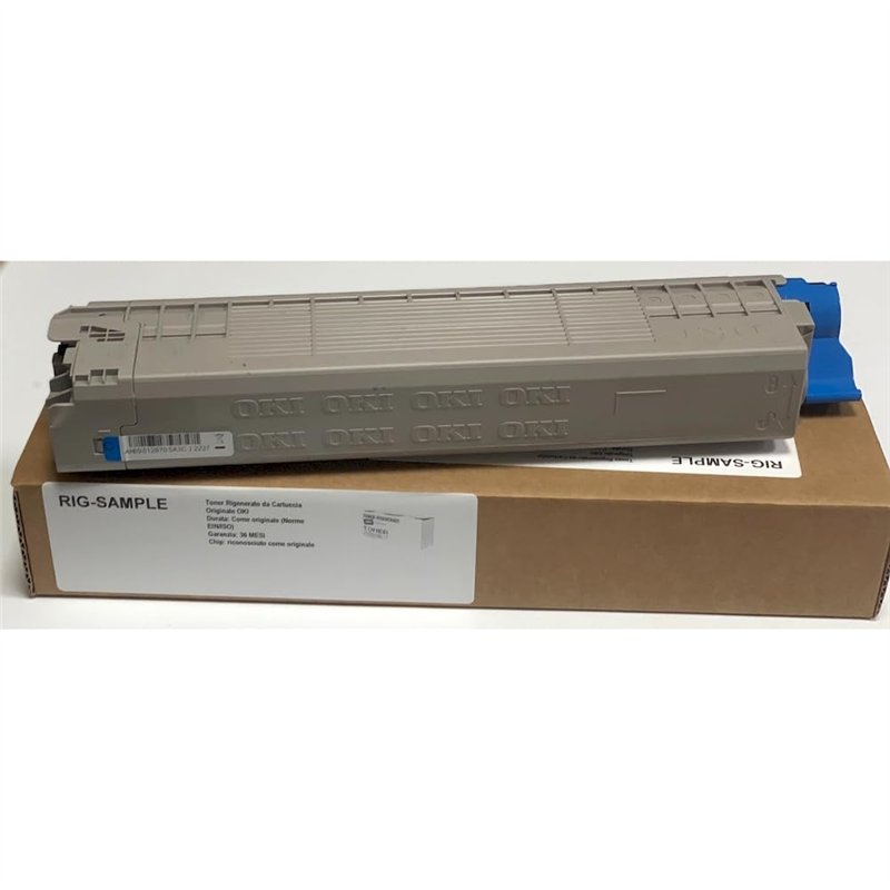 Toner OKI 45862816 pour MC873 MC 873 MC883 dn DNC dnx - Cyan - 10.000 Pages - Régénéré Made in Italy