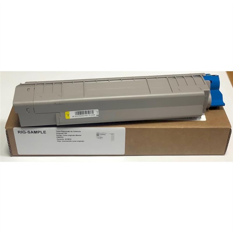 Toner OKI 44059253 pour MC861 n dn cdtn MC 861 - Jaune - 10.000 Pages - Régénéré Made in Italy