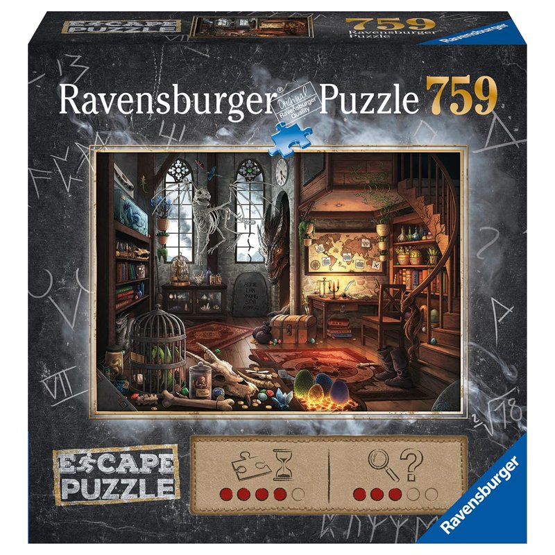 Ravensburger - Escape Puzzle - L'antre du Dragon - pour Adultes et Enfants dès 12 Ans - 759 pièces, 1 Guide de Jeu, 1 enveloppe