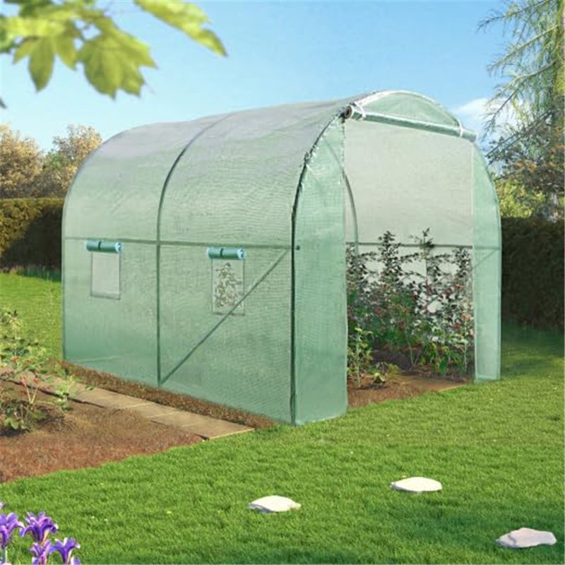 Image secondaire de IDMarket - Serre Tunnel de Jardin 6M² Verte Gamme maraîchère Roma 2x3M